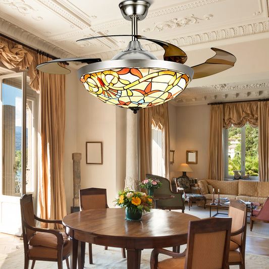42" Vintage Invisible Ceiling Fan with Light DS-FZ168