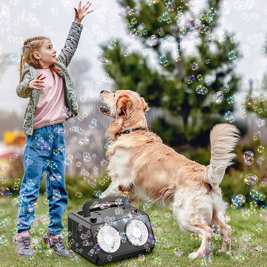 Durable Automatic Bubble Machine Blower for Kids with 2 Speed, Indoor Outdoor