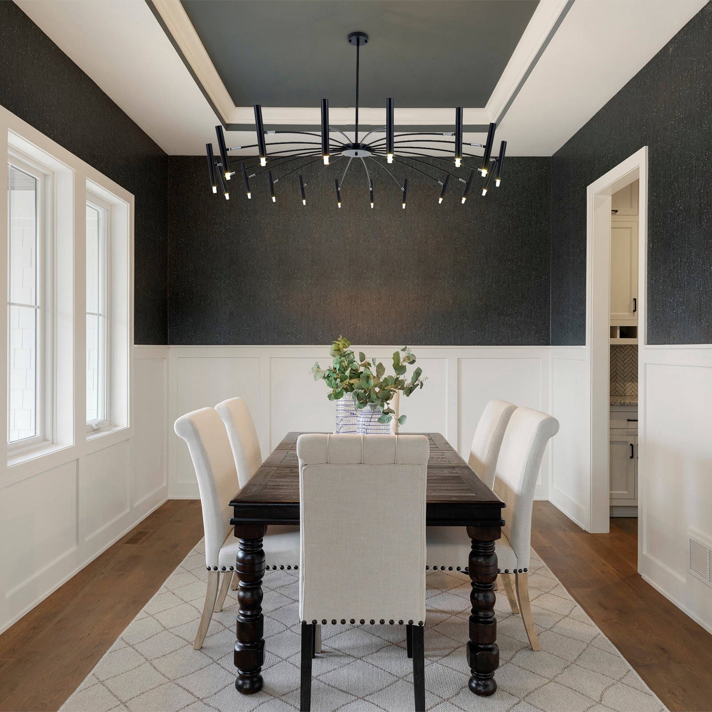 Modern Black Metal Sputnik Chandelier DS-DY80