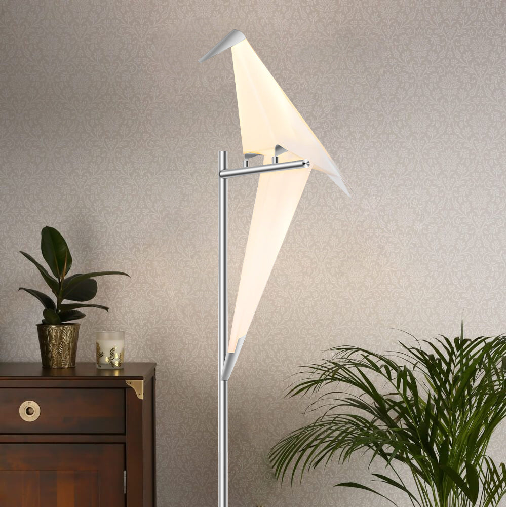 63"Thousand Origami Crane Floor Lamp Silver DS-SL65