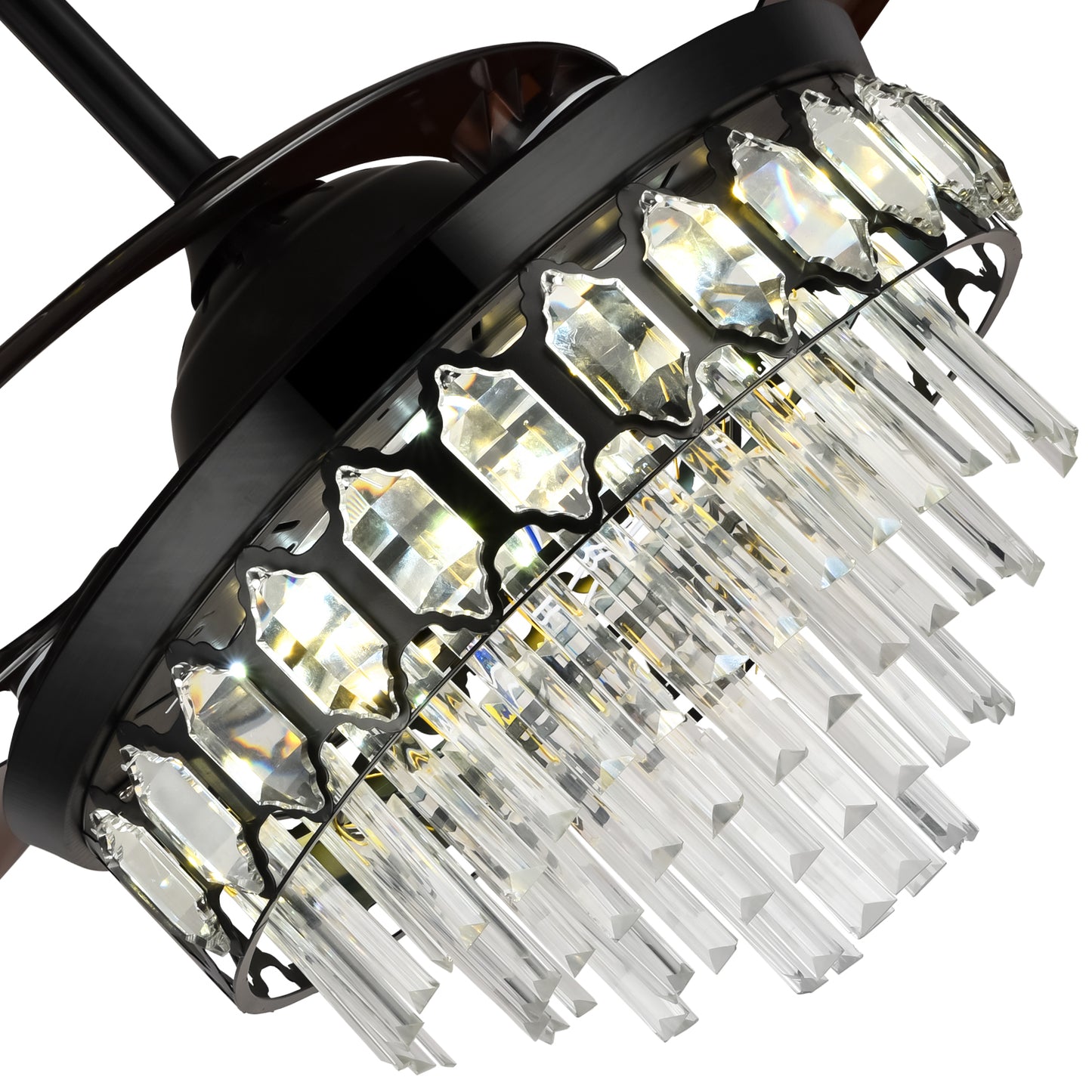 42" Black Crystal Celing Fan with LED Lights (110v) DS-FZ196