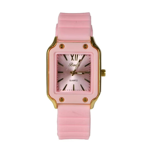 Trendy Pink Women's Watch - Adjustable Fit, Elegant Design, High-Quality Silicone Quartz Wristwatch
