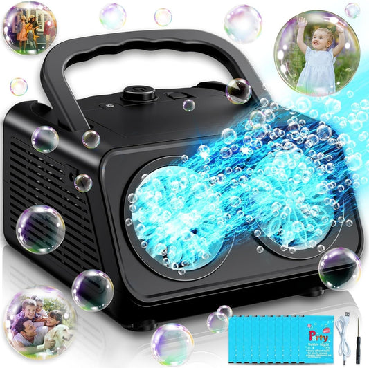Durable Automatic Bubble Machine Blower for Kids with 2 Speed, Indoor Outdoor
