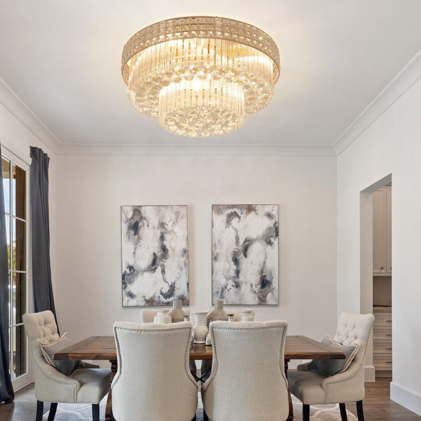 23.6" Modern Remote ControlledK9 Crystal Chandelier