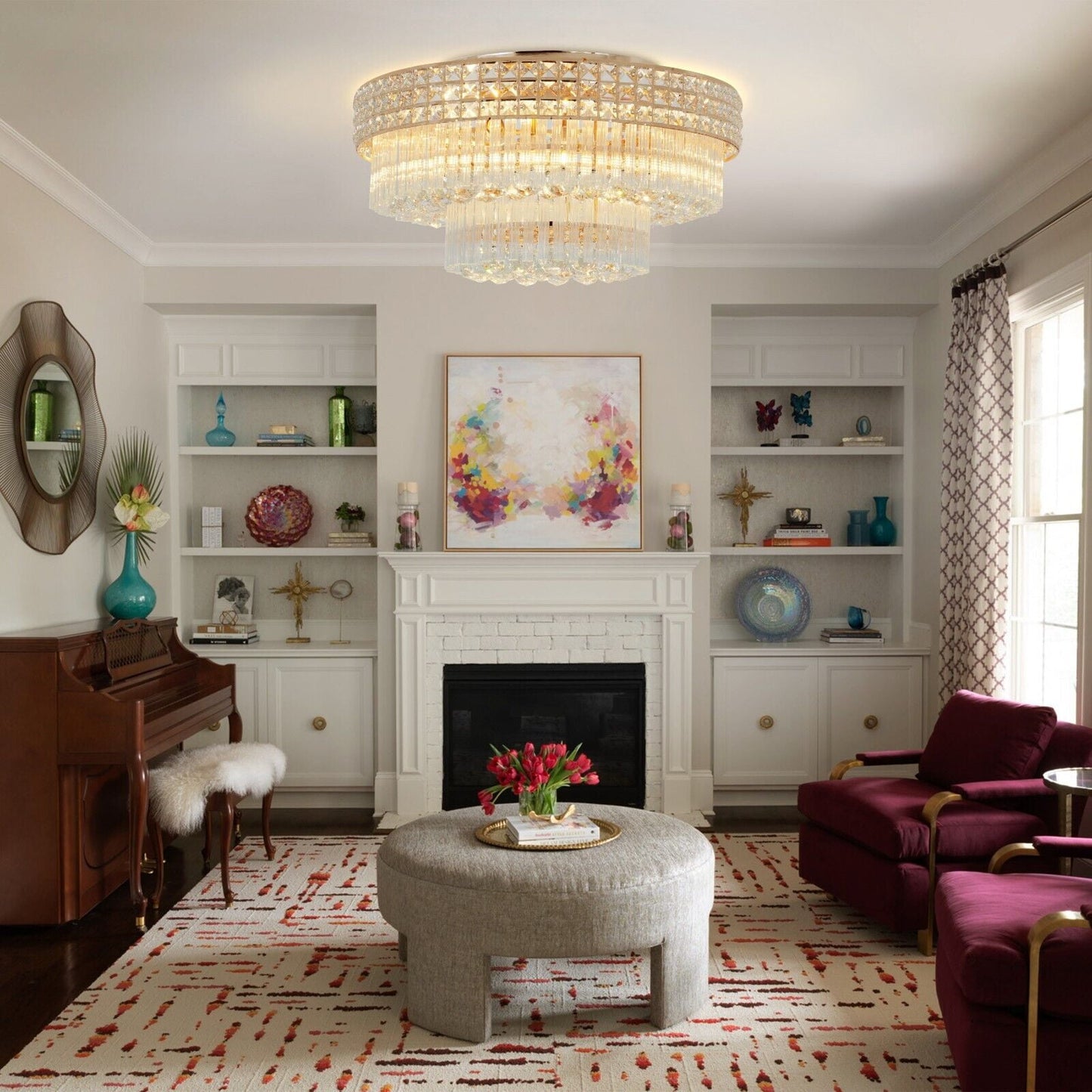 23.6" Modern Remote ControlledK9 Crystal Chandelier