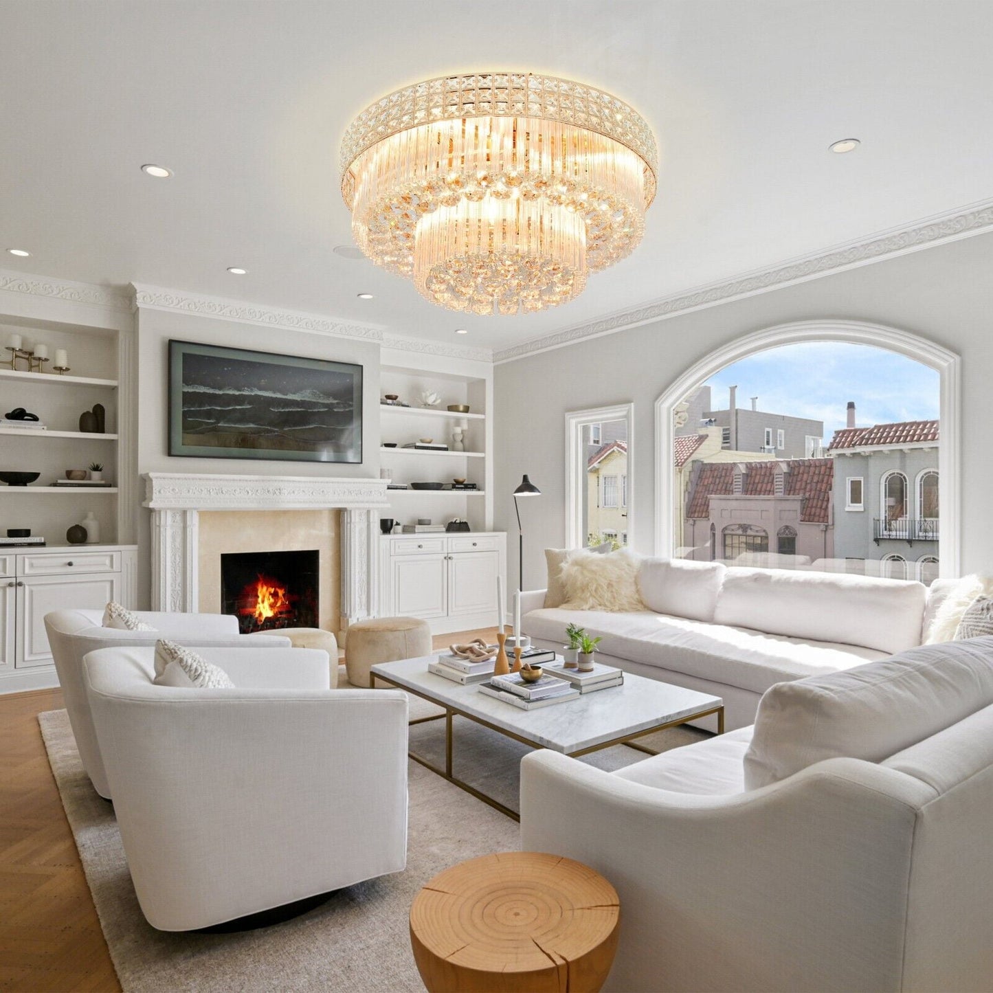 23.6" Modern Remote ControlledK9 Crystal Chandelier