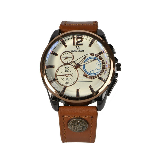 Men Analog Casual Fashion Quartz Watch with TPU Strap Big Dial for Business Work School Outdoor