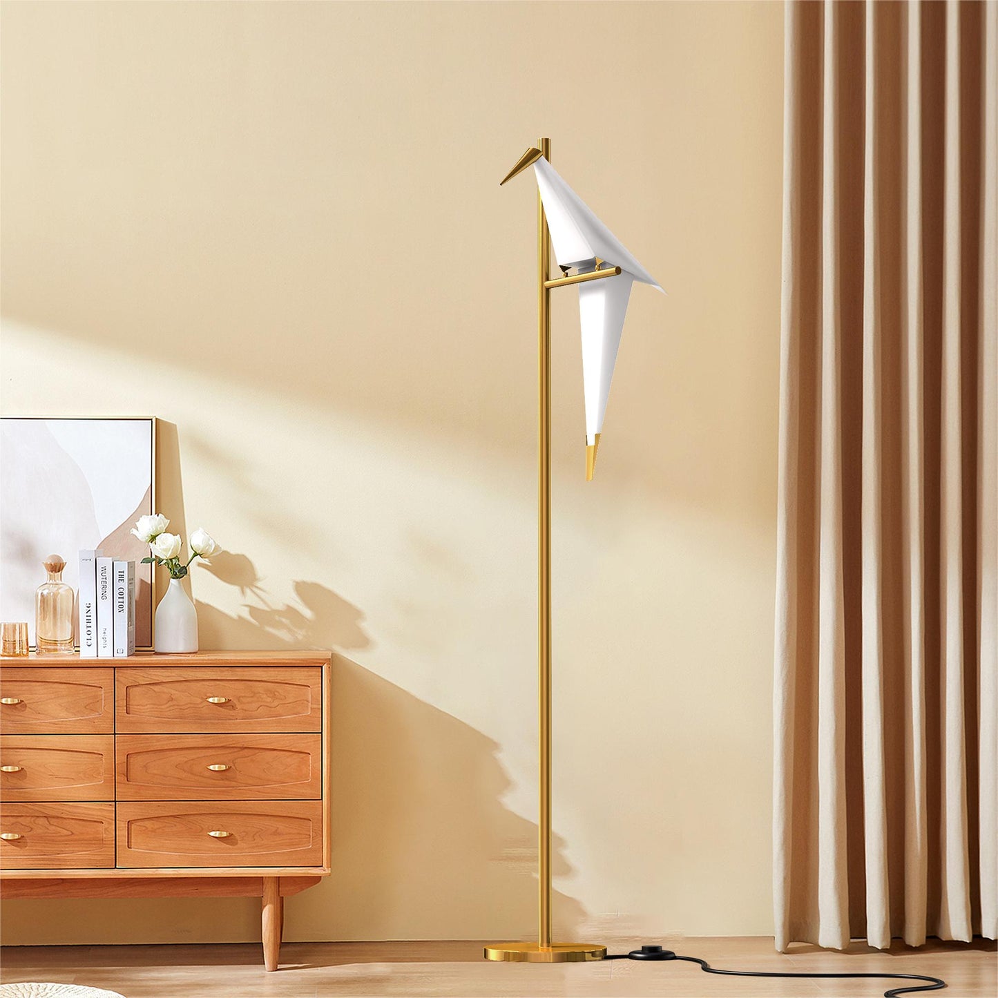 69"Thousand Origami Crane Floor Lamp Gold DS-BL04