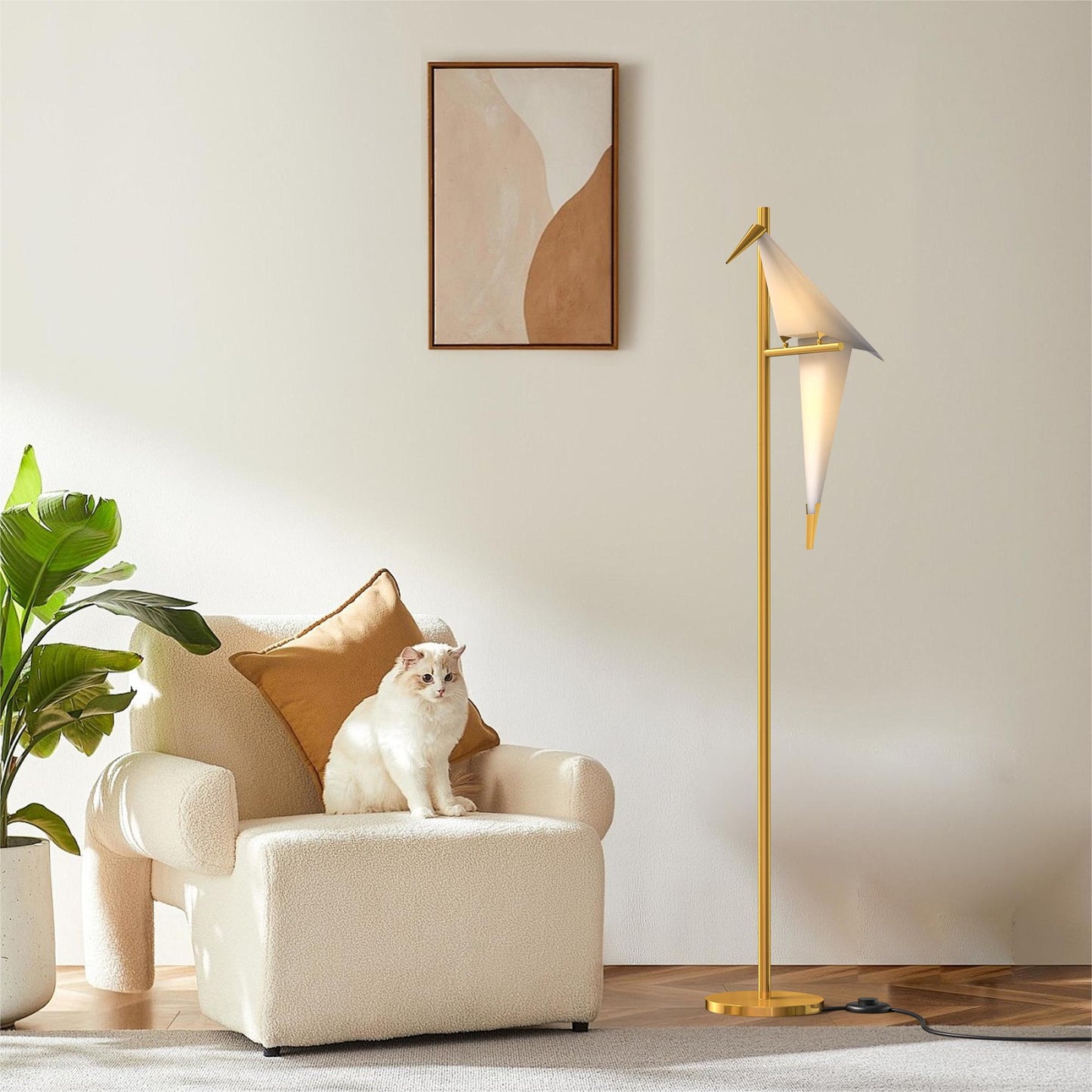 69"Thousand Origami Crane Floor Lamp Gold DS-BL04