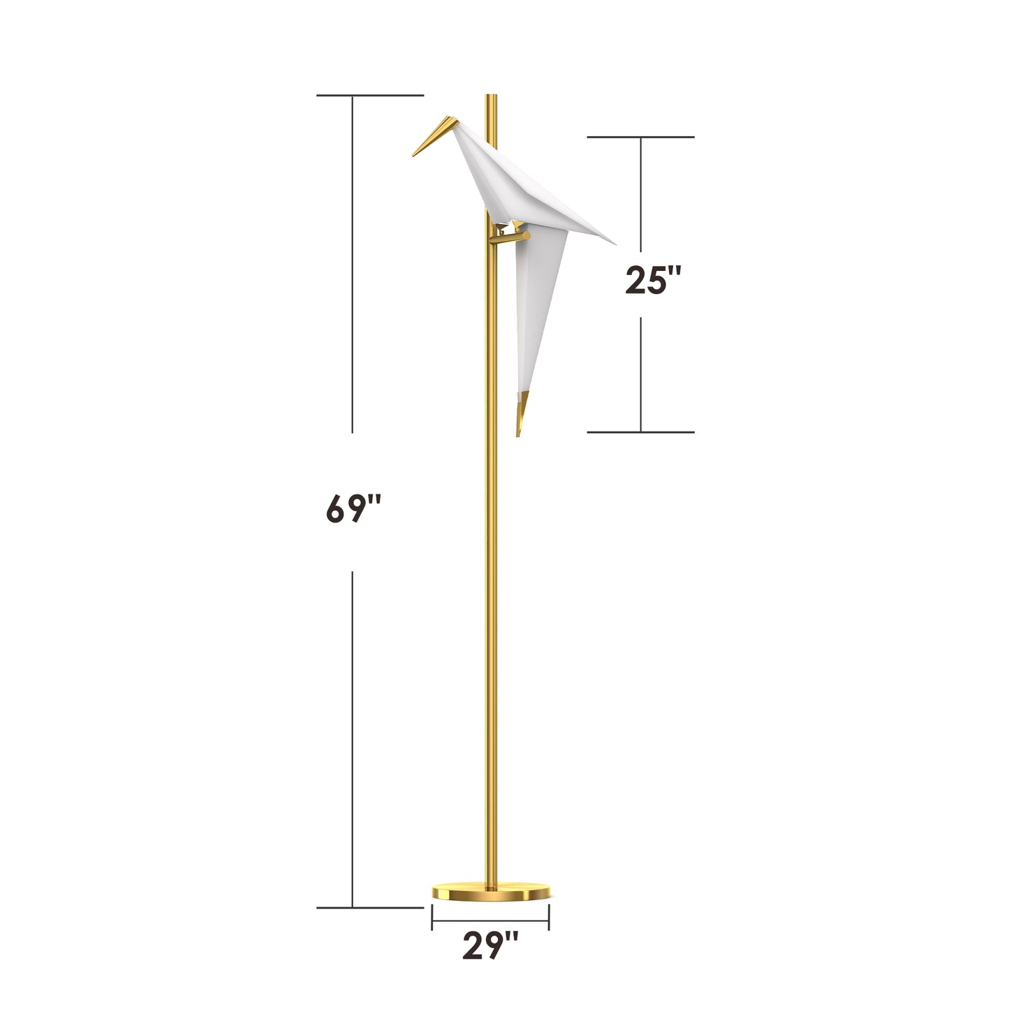 69"Thousand Origami Crane Floor Lamp Gold DS-BL04