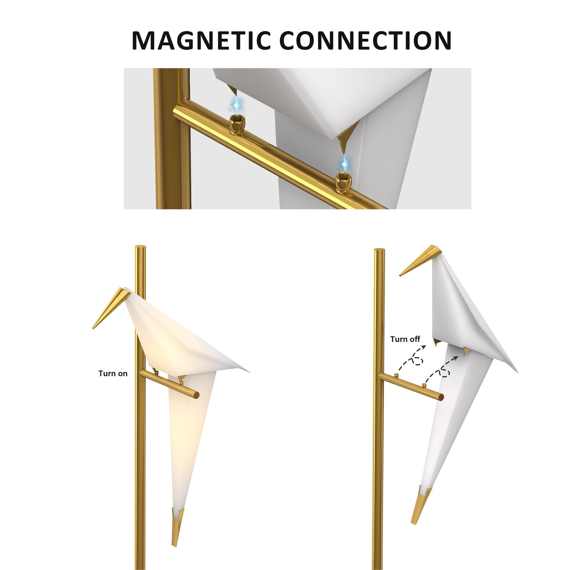 69"Thousand Origami Crane Floor Lamp Gold DS-BL04
