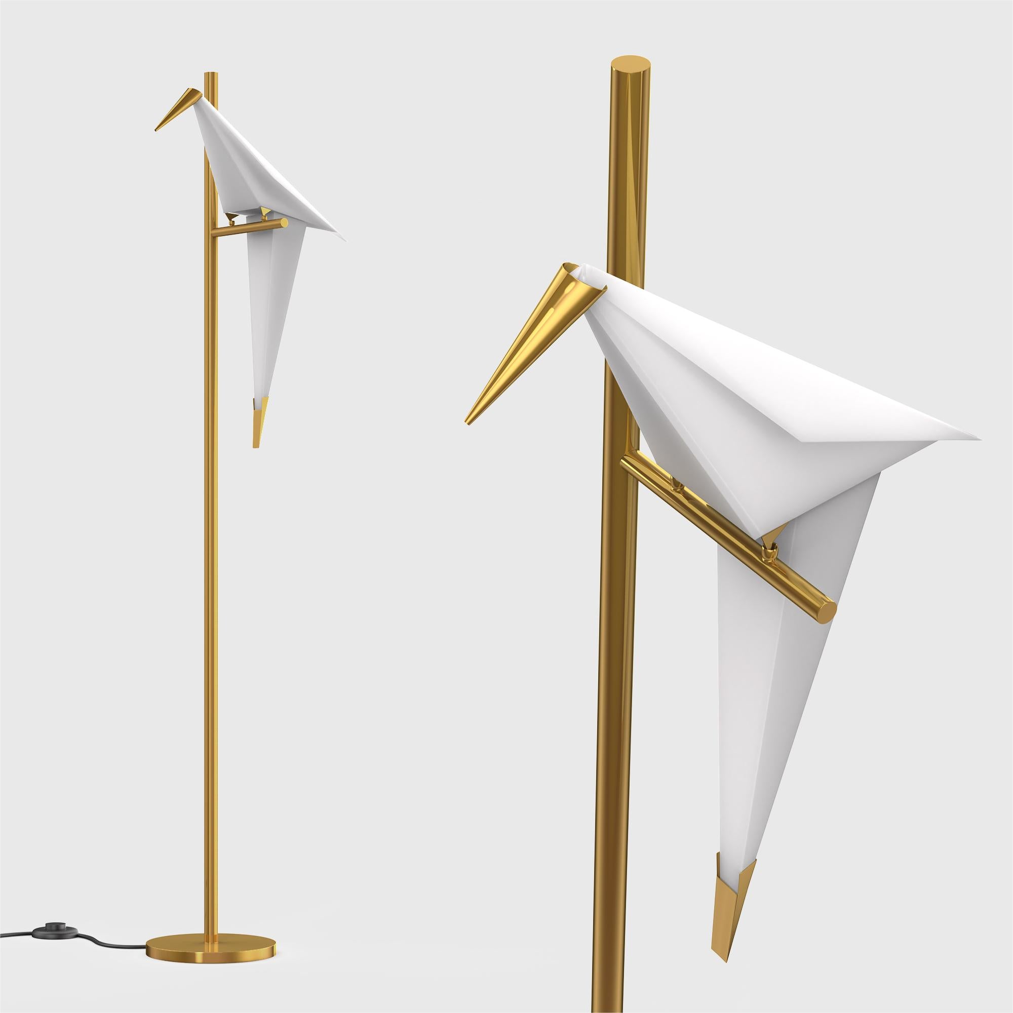 69"Thousand Origami Crane Floor Lamp Gold DS-BL04