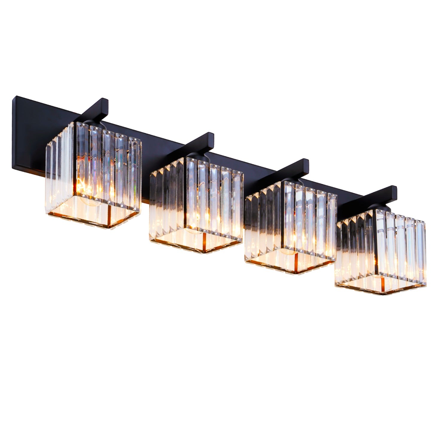 Black Iron Crystal Shaded Wall Light DS-BY08