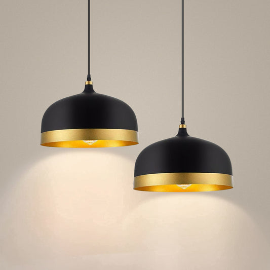Black and Gold Single-Head Pot Lid Chandelier DS-LN07