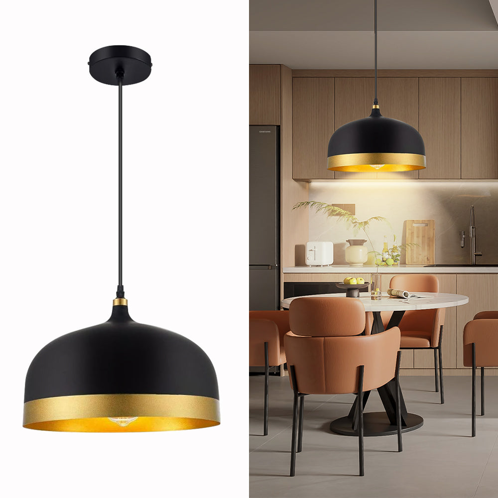 Black and Gold Single-Head Pot Lid Chandelier DS-LN07