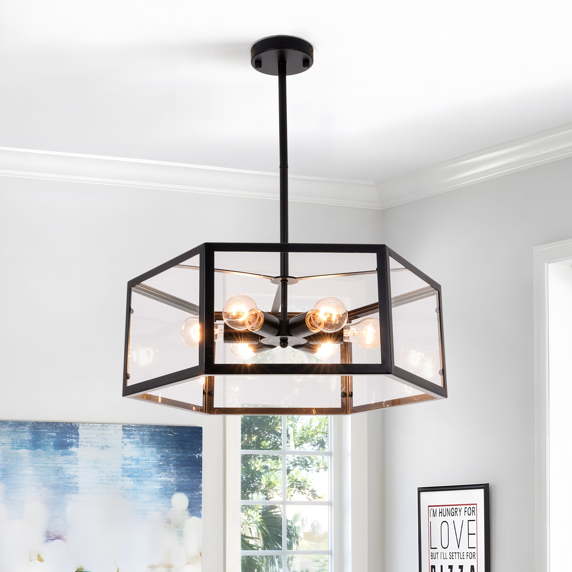 Modern Geometric Pendant Lighting Black DS-DY26