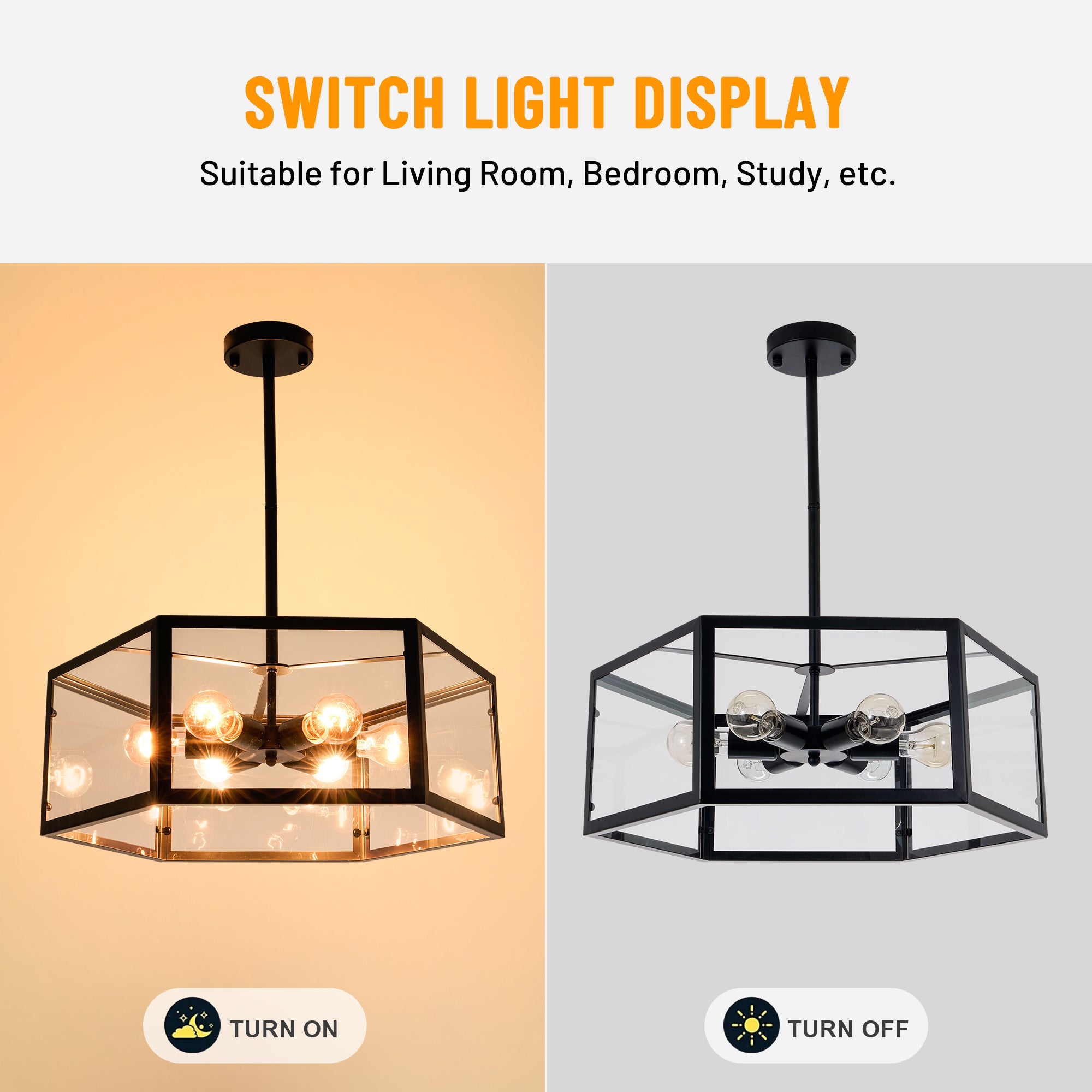 Modern Geometric Pendant Lighting Black DS-DY26