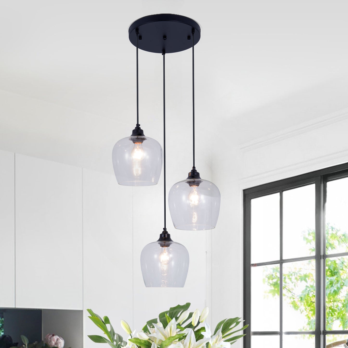 Modern Clear Glass Pendant Light DS-DY45