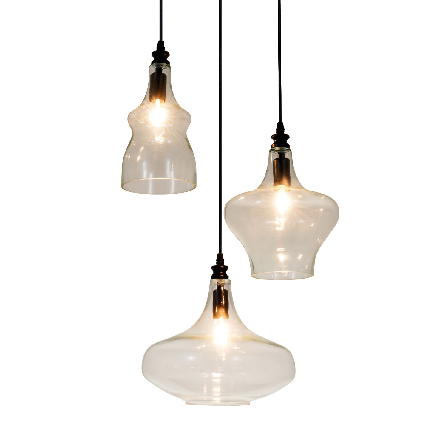 3-Light Glass Globe Cluster Modern Chandelier DS-DY46