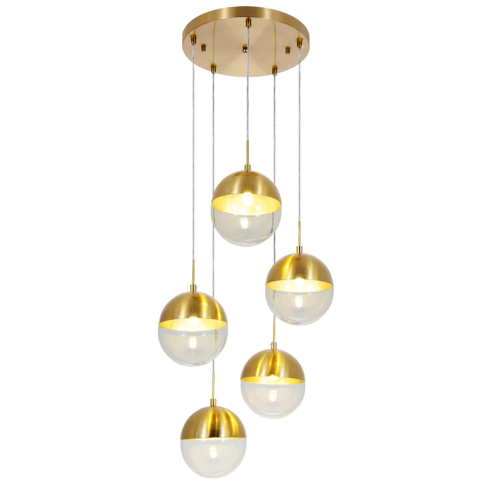 Modern Gold Globe Cluster Pendant Light DS-DY51