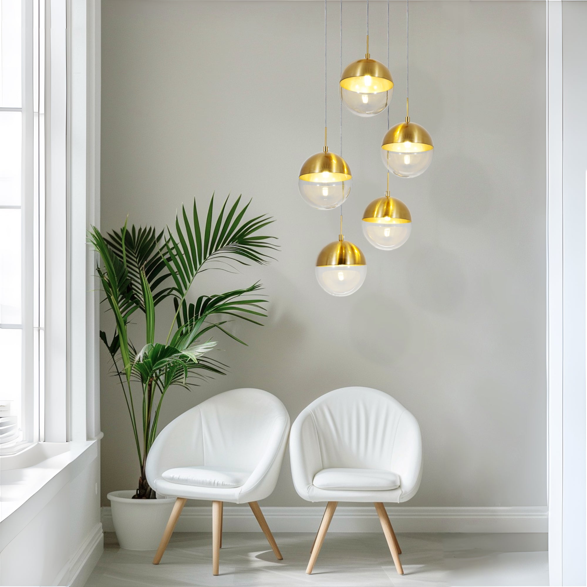 Modern Gold Globe Cluster Pendant Light DS-DY51