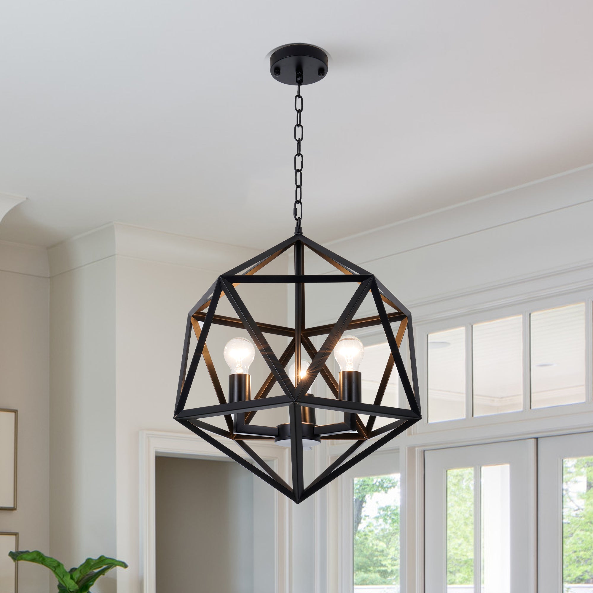 Black Diamond Wrought Iron Chandelier DS-DY63