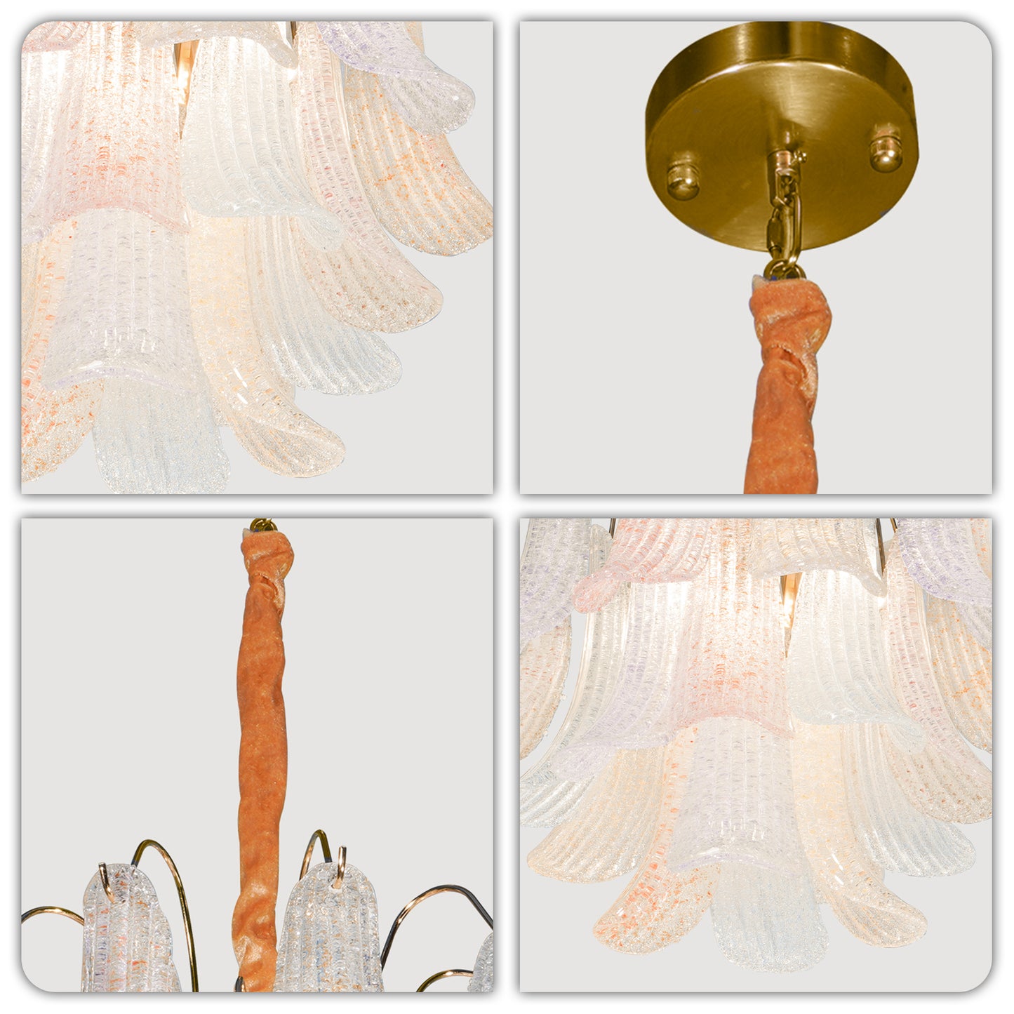 Modern Geometric Gold 6-Light 3-Color Chandelier - Adjustable Height Pendant Light E12