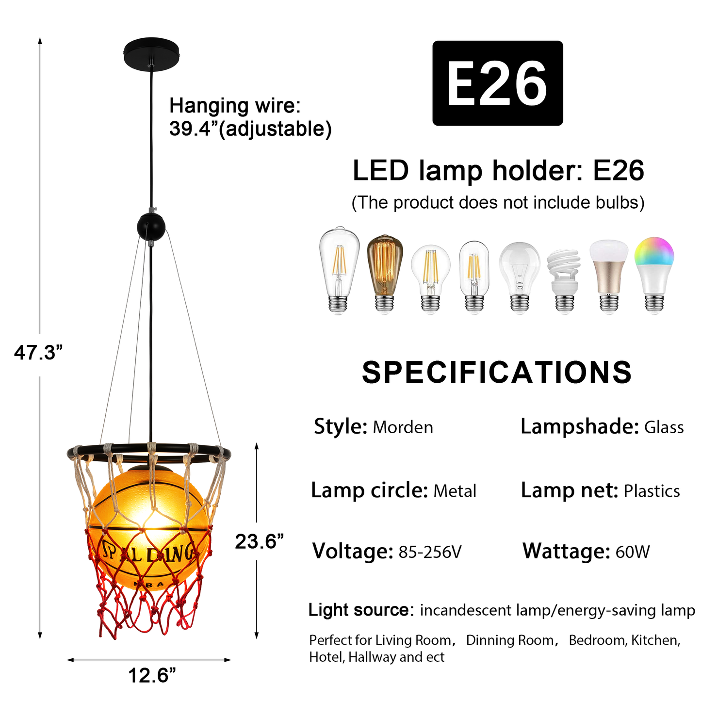 Basketball Style Chandelier ELT286