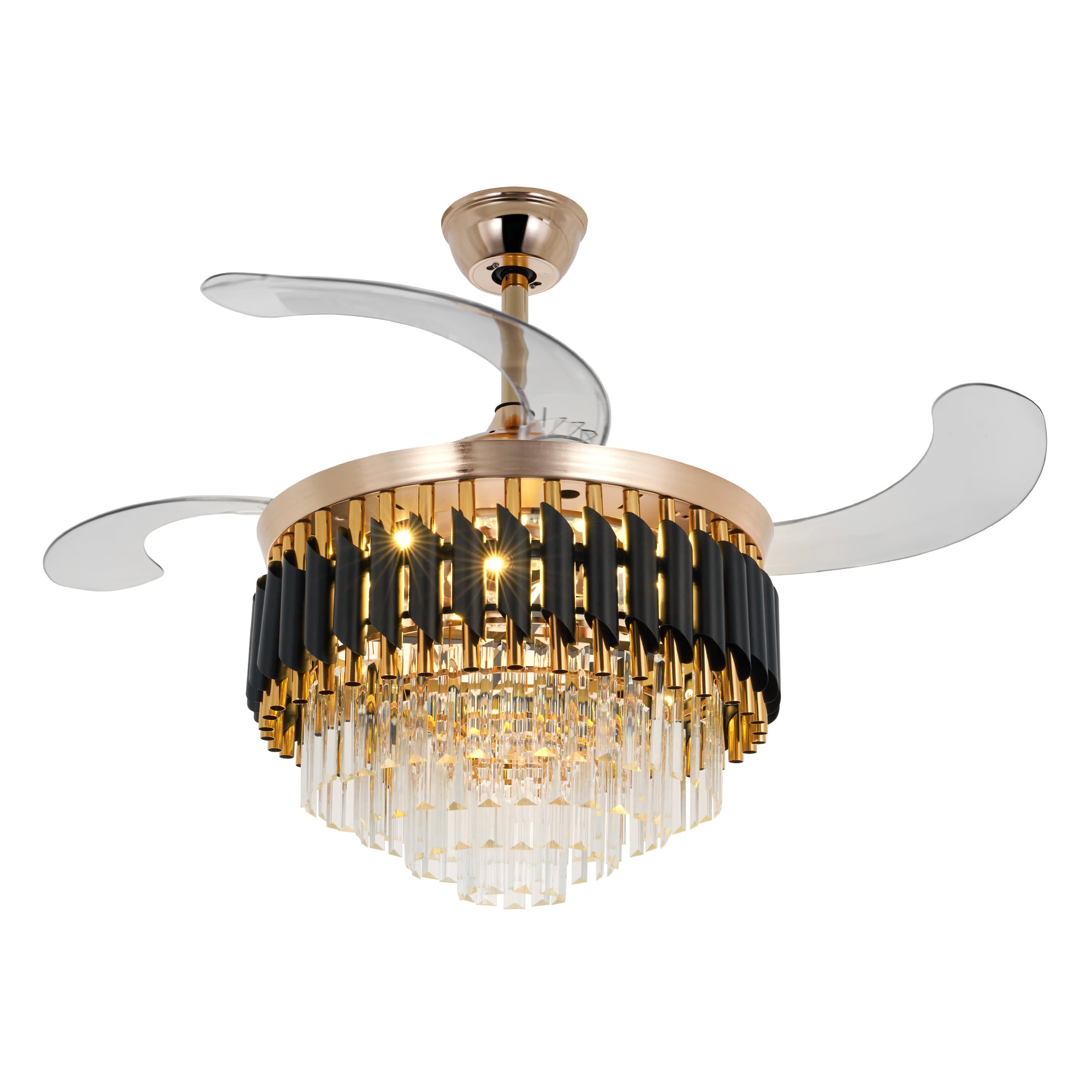 42" Crystal Celing Fan with LED Lights (Gold) DS-FZ188