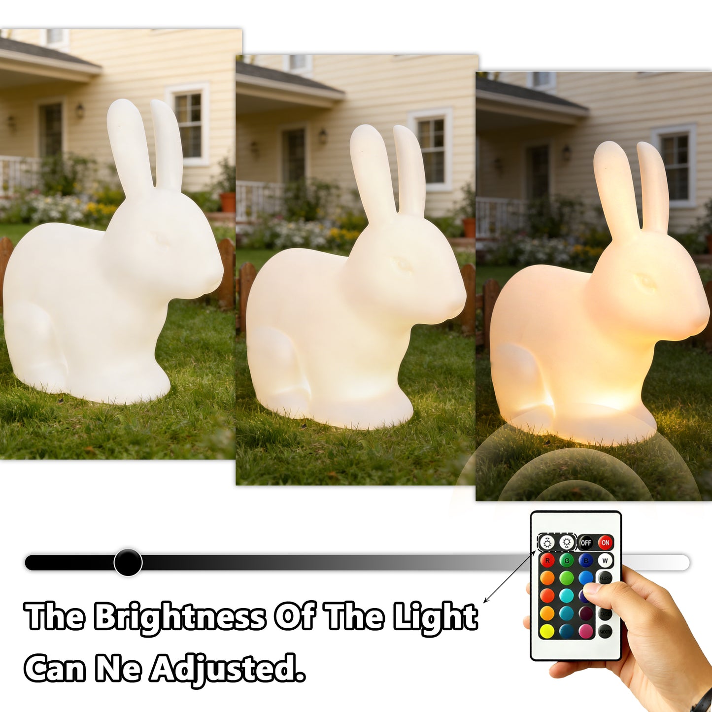 Bunny Decor Lamp - 16 Color Changing Rabbit Night Light with Remote, IP65 Waterproof