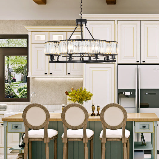 8-Light Black Simple Chandelier DS-SL08