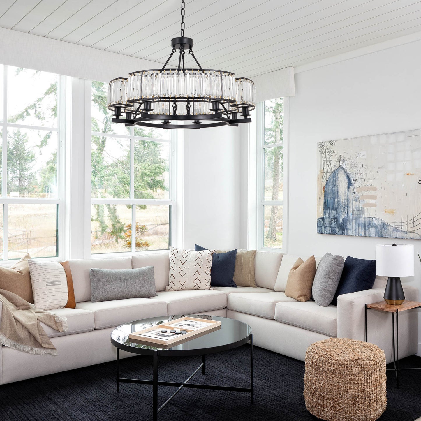 8-Light Black Simple Chandelier DS-SL08