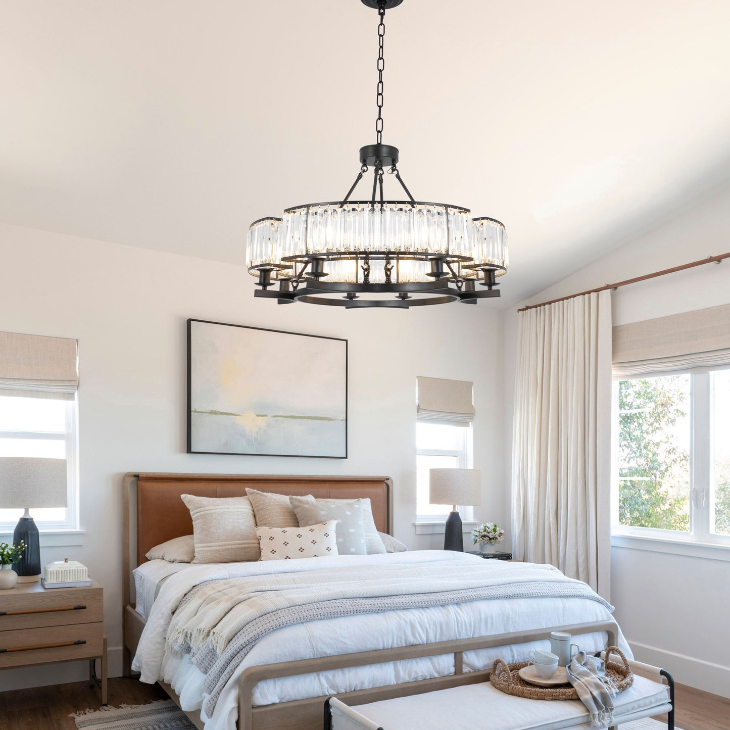 8-Light Black Simple Chandelier DS-SL08
