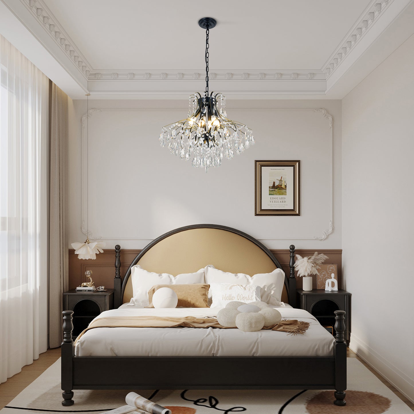 Tassels Black Gold Crystal Chandeliers DS-SQ20