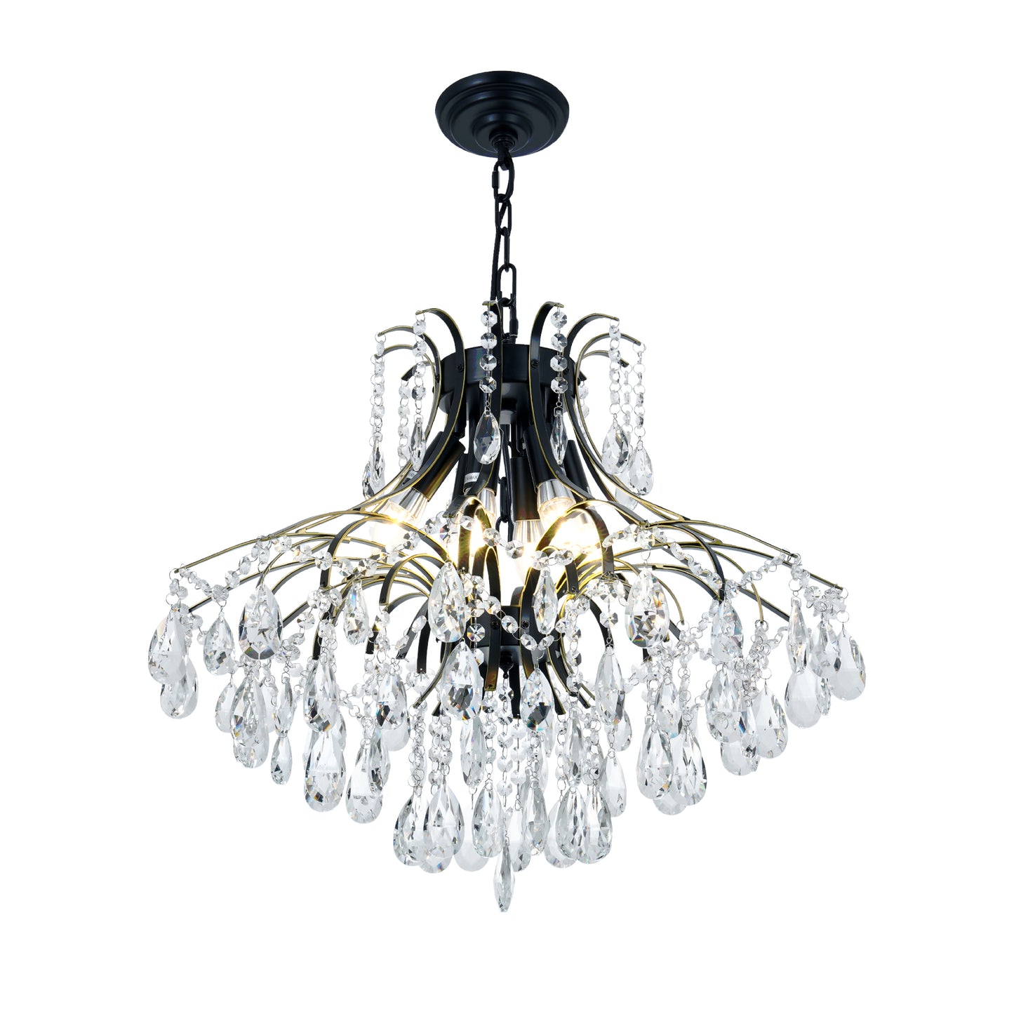 Tassels Black Gold Crystal Chandeliers DS-SQ20