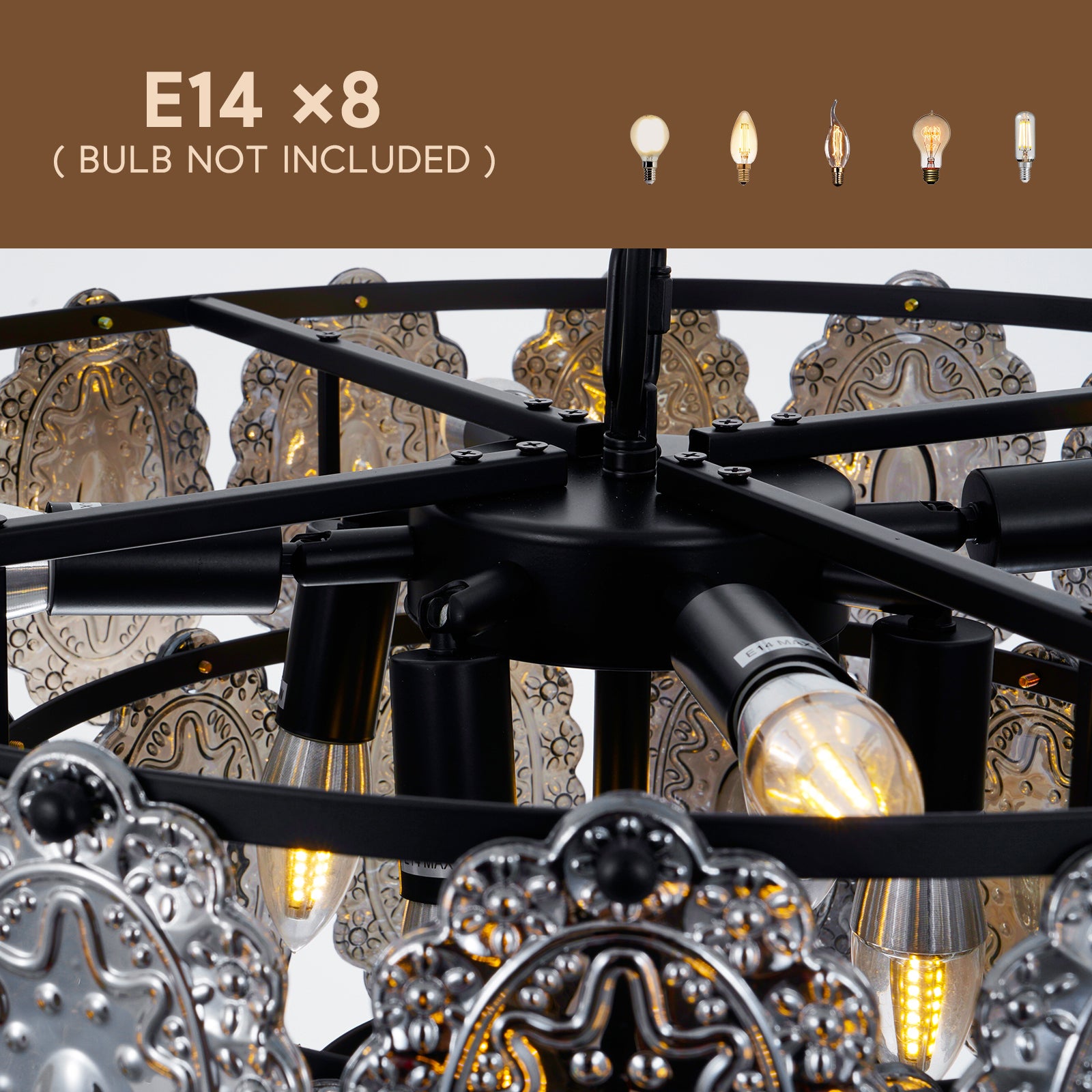 Modern Black Chandelier Luxury Ceiling Pendant DS-SQ24
