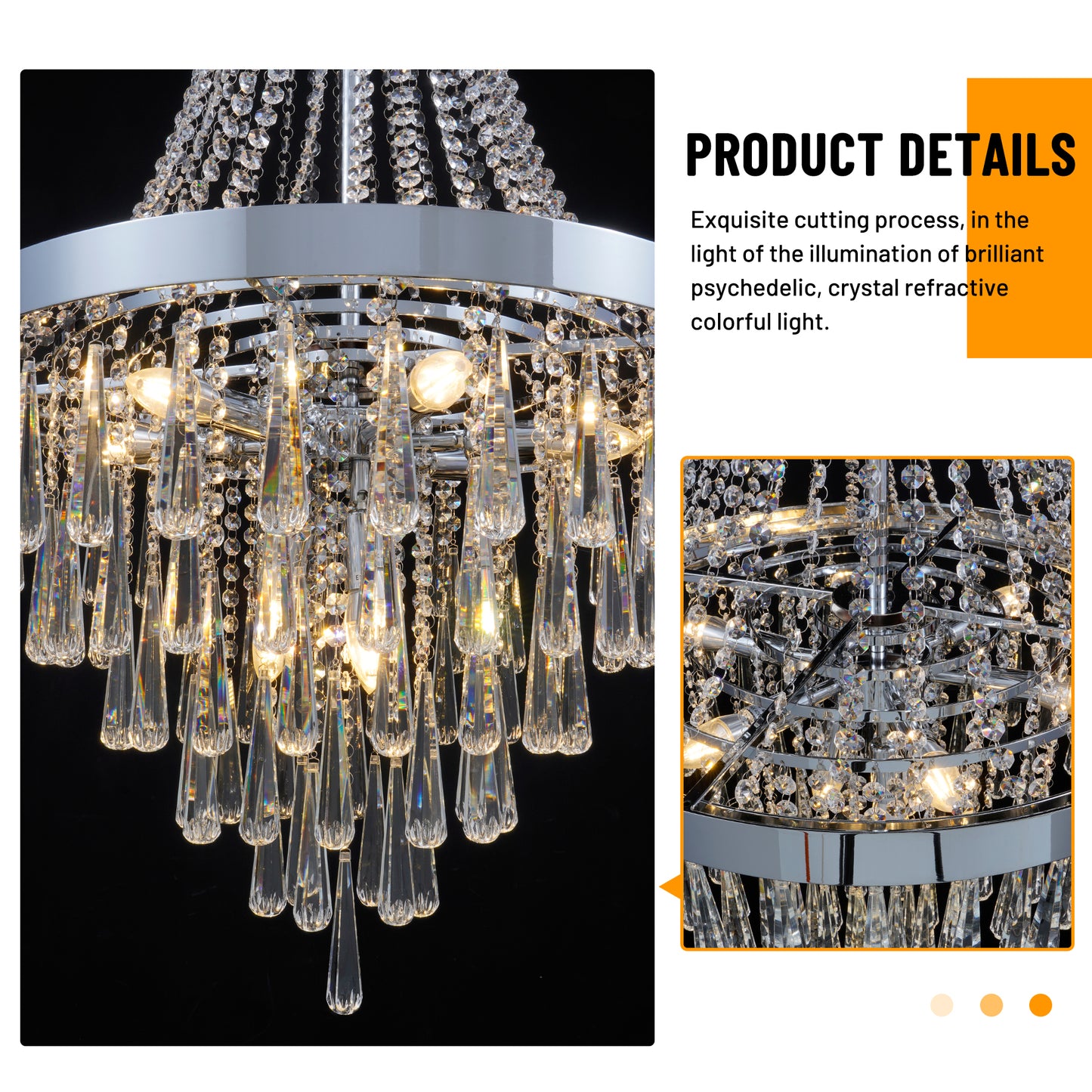 Crystal Chandelier Villa Staircase Suspended DS-SQ25