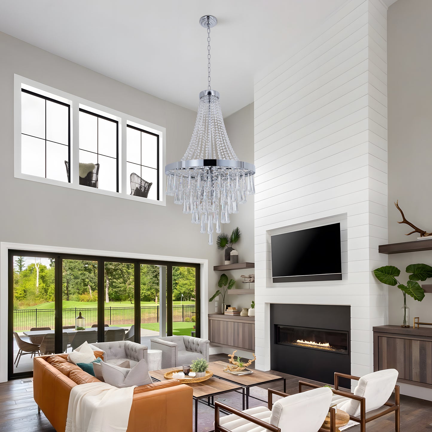 Crystal Chandelier Villa Staircase Suspended DS-SQ25