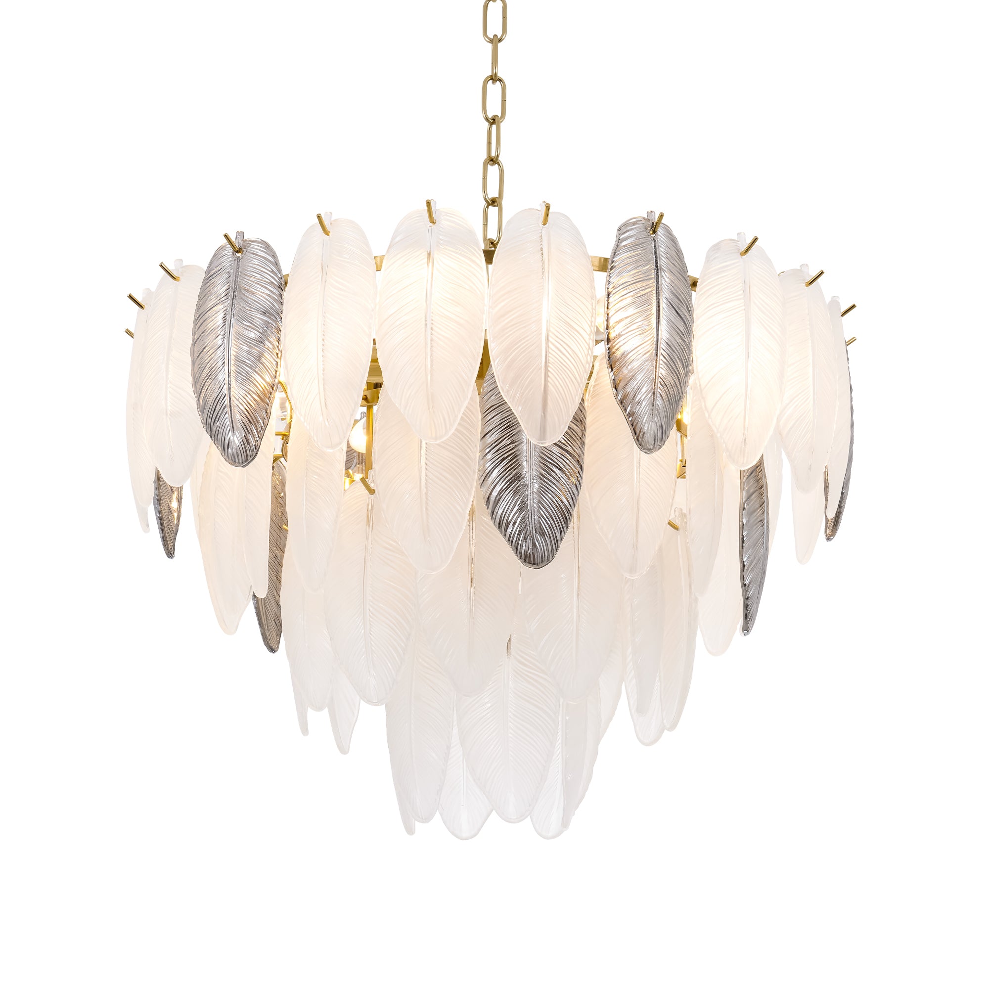 Gold Feather Elegant Crystal Chandelier DS-SQ27
