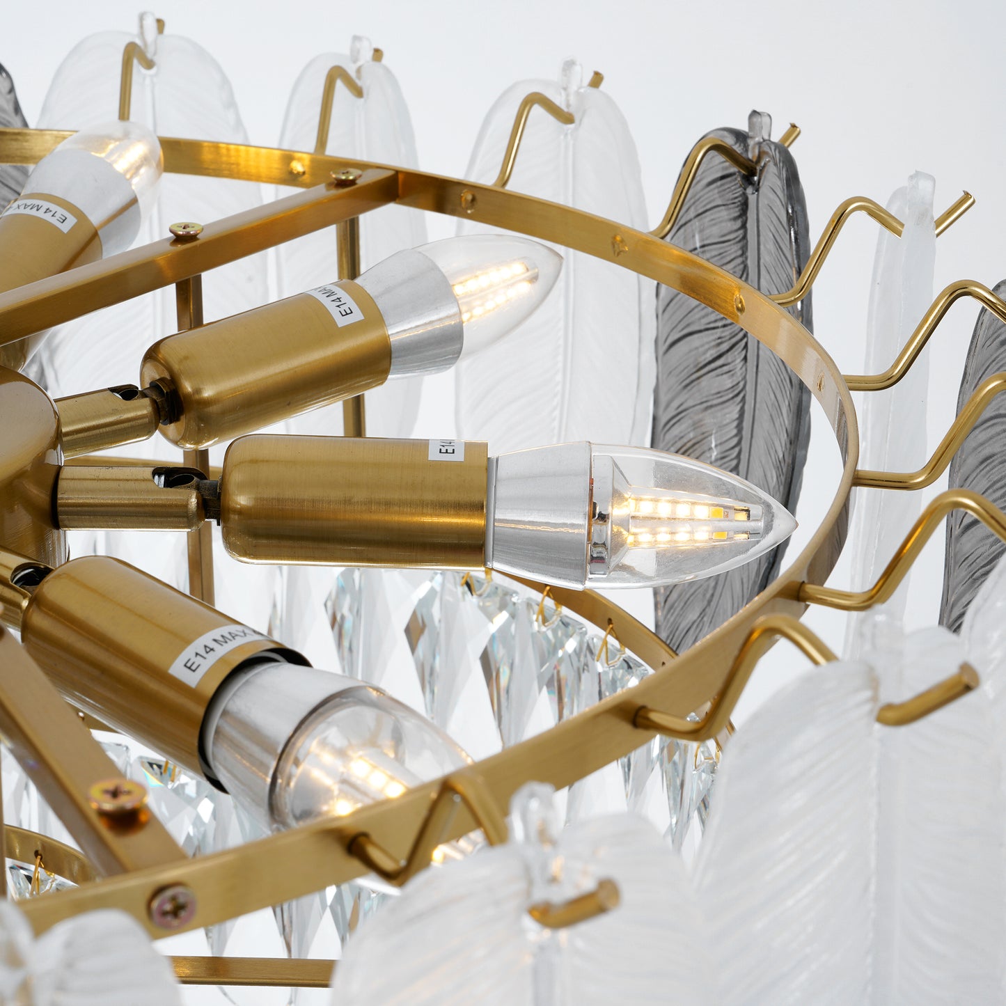Feather Elegant Adjustable Crystal Chandelier DS-SQ28