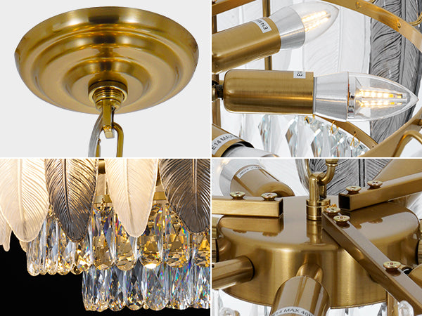 Feather Elegant Adjustable Crystal Chandelier DS-SQ28