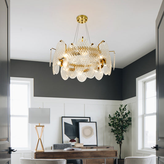 French Luxury Modern Gold Glass Chandelier DS-SQ29