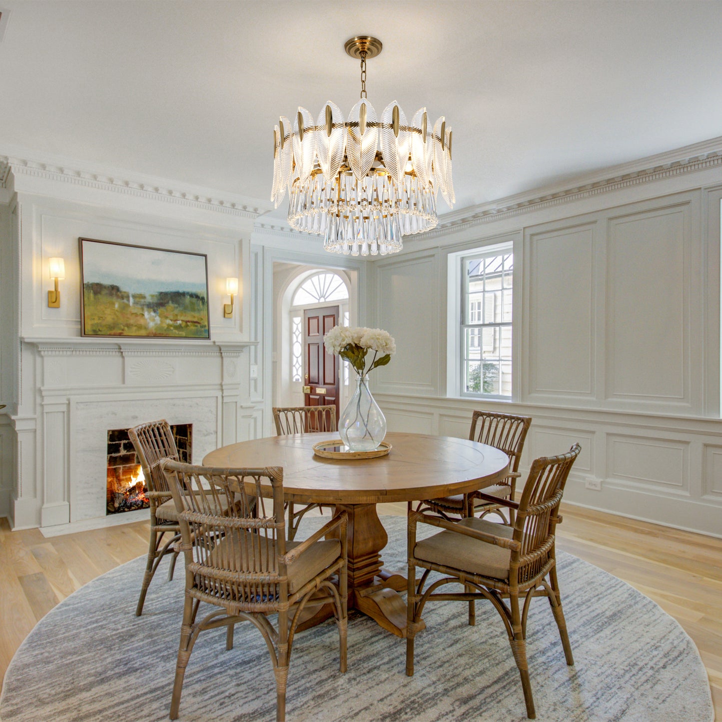 Elegant Feather Crystal Chandelier DS-SQ23
