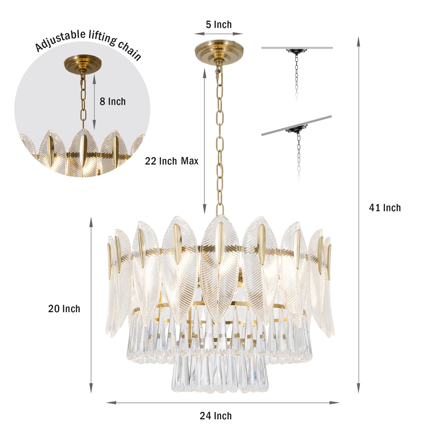 Elegant Feather Crystal Chandelier DS-SQ23
