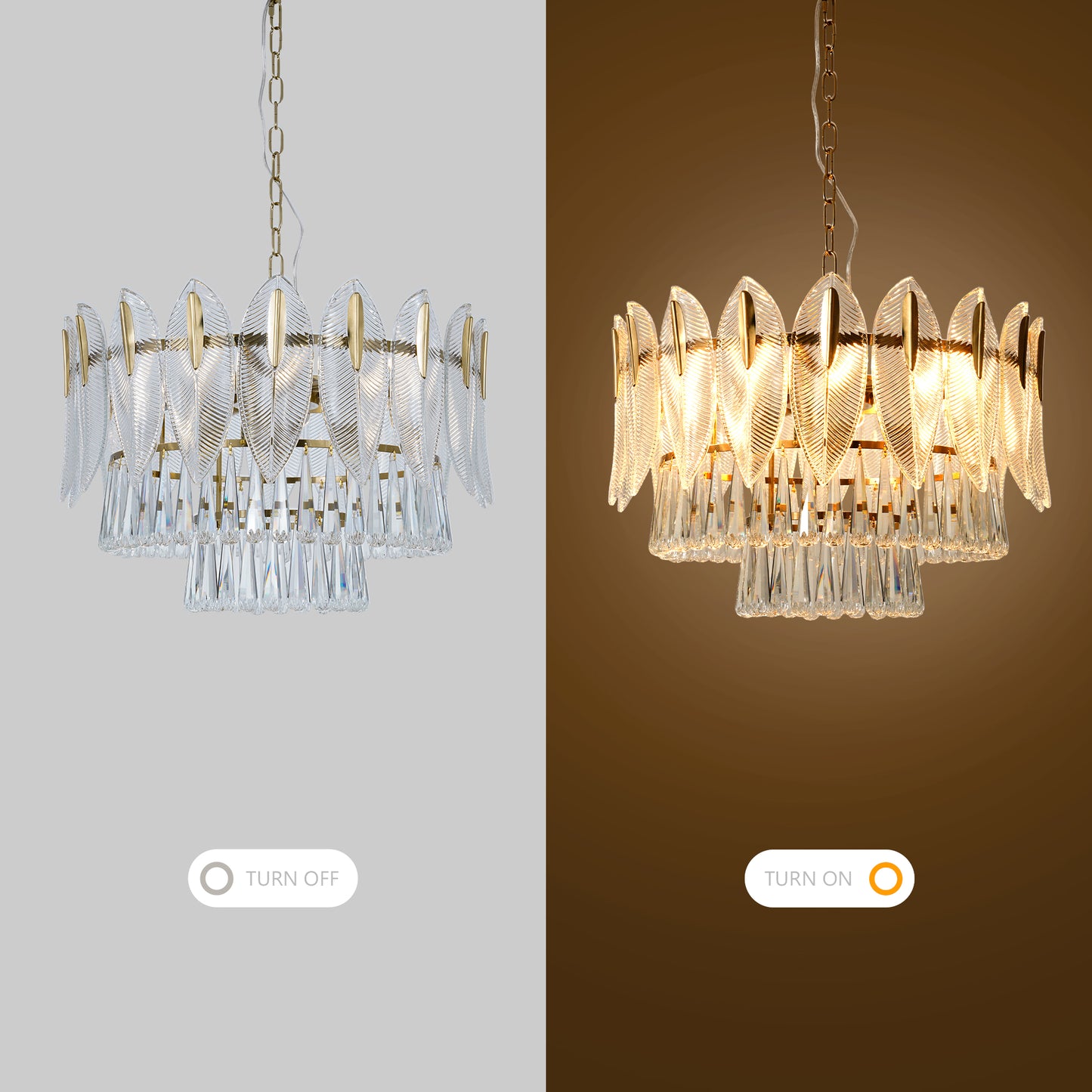Elegant Feather Crystal Chandelier DS-SQ23