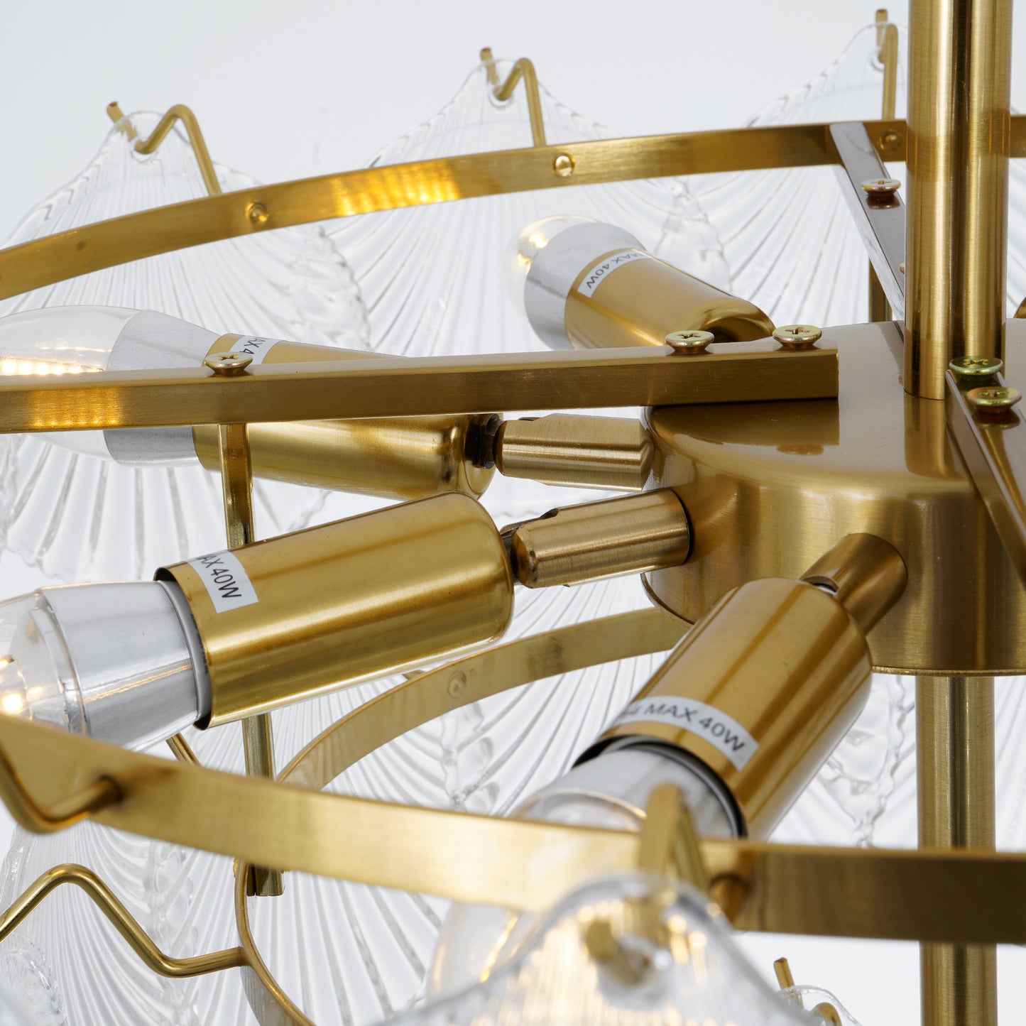 3-Layer Shell Glass Chandelier Light DS-SQ31