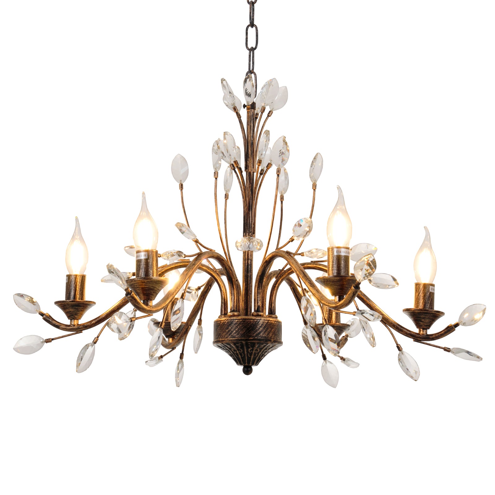 American Retro Crystal Candle Chandelier DS-SQ32