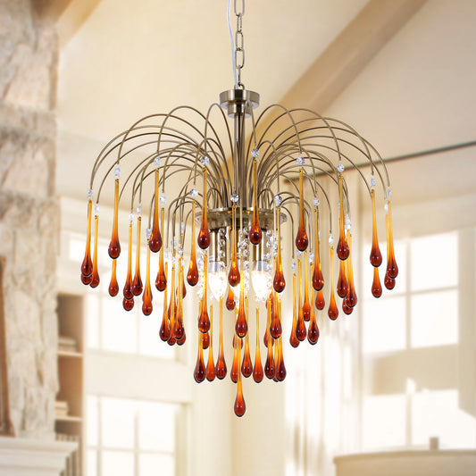 French Retro Water Drop Glass Chandelier DS-SQ33