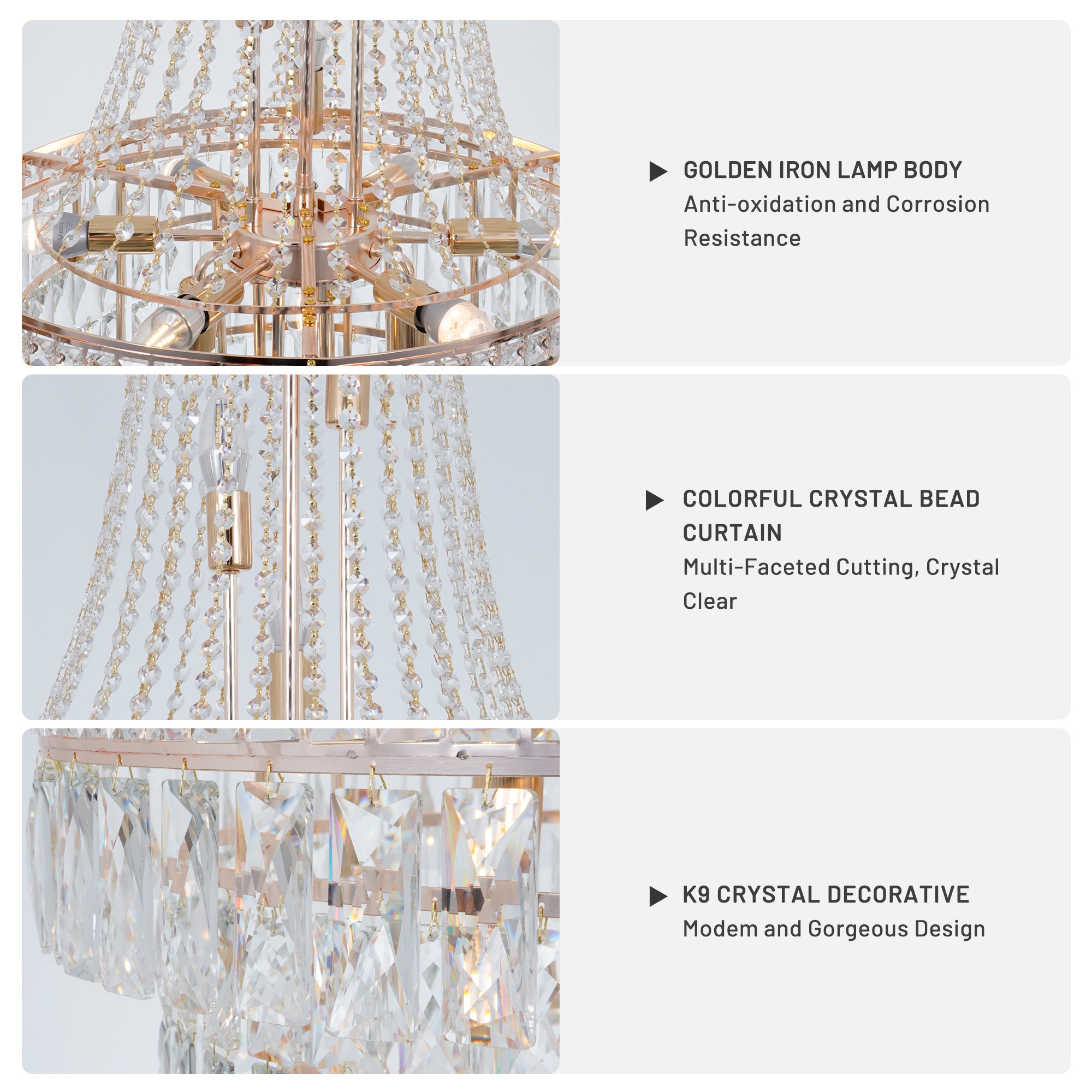 French Empire Gold Crystal Chandelier DS-SW07