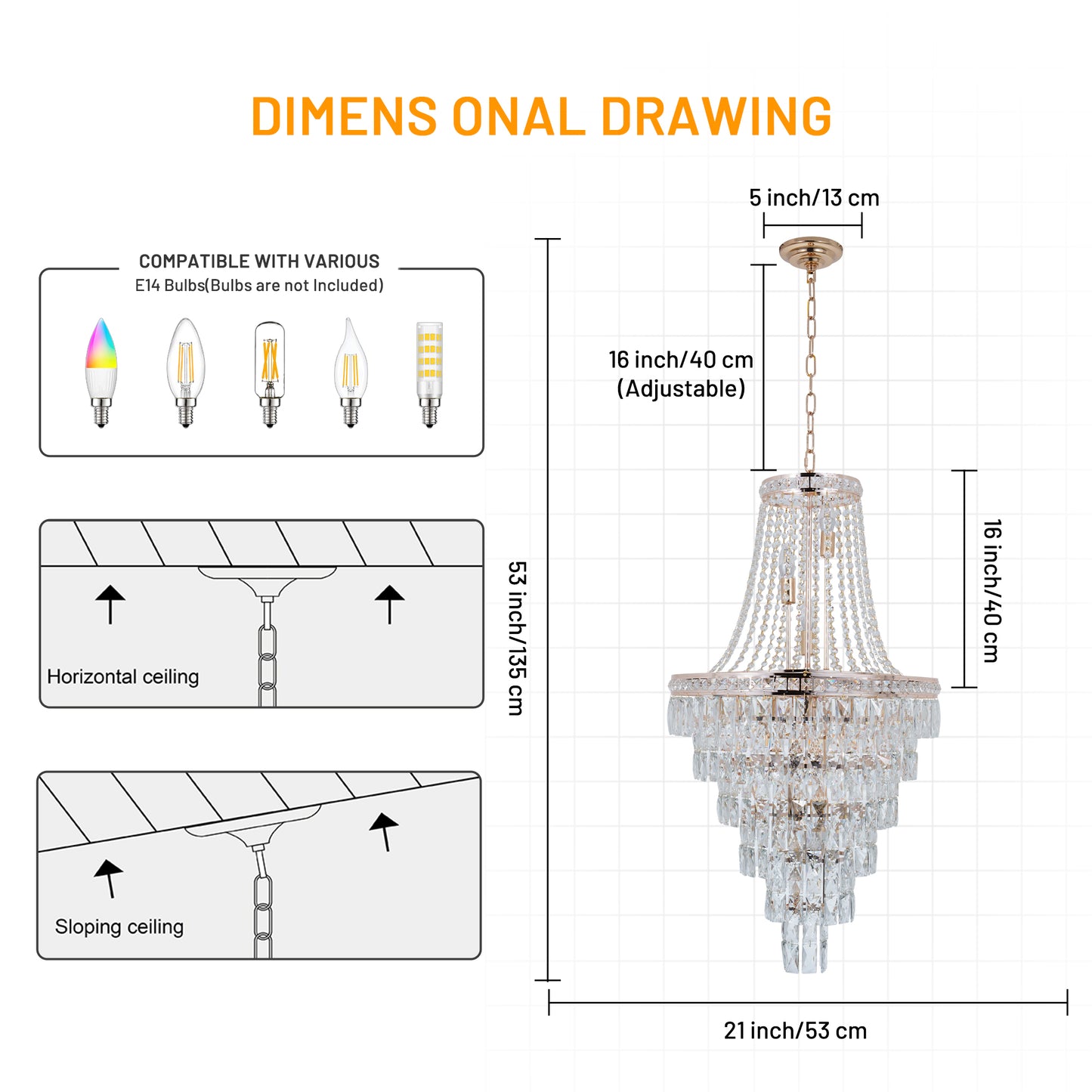 French Empire Gold Crystal Chandelier DS-SW07